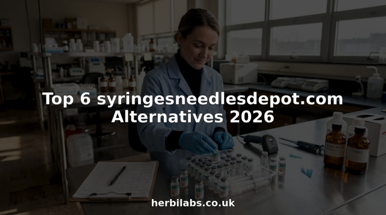 Lab tech reviewing syringes and supplies in lab