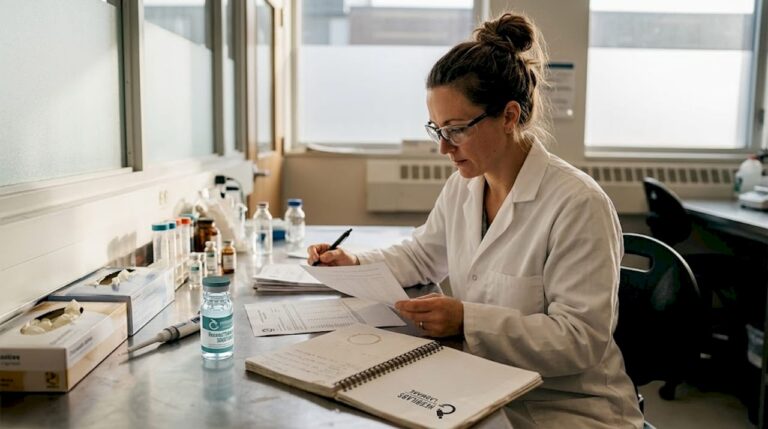 Un chercheur analyse attentivement les résultats des tests effectués en laboratoire.
