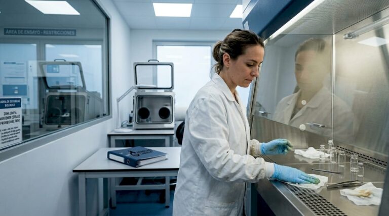 Procedimiento para limpiar la cabina de laboratorio y asegurar su esterilidad