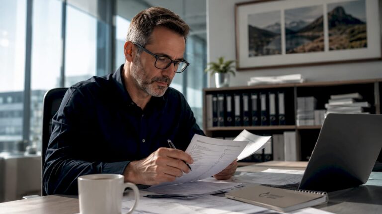 Especialista revisando documentación legal