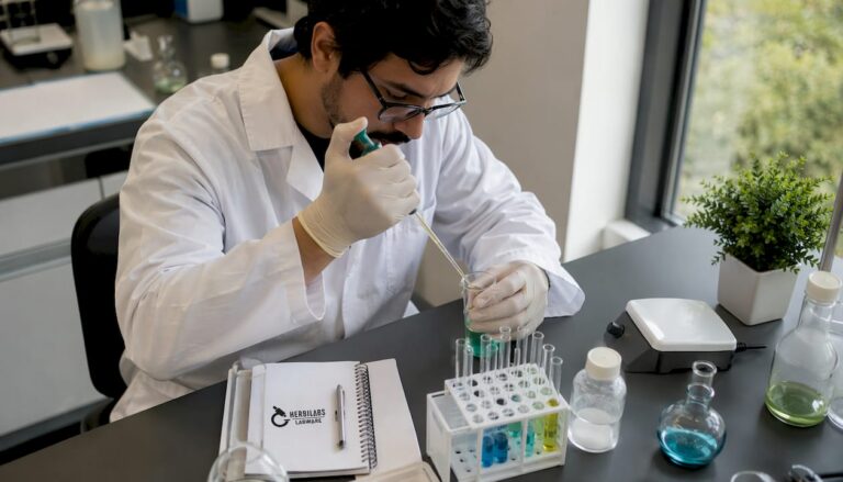 Científico manipulando una pipeta para transferir líquidos en un laboratorio